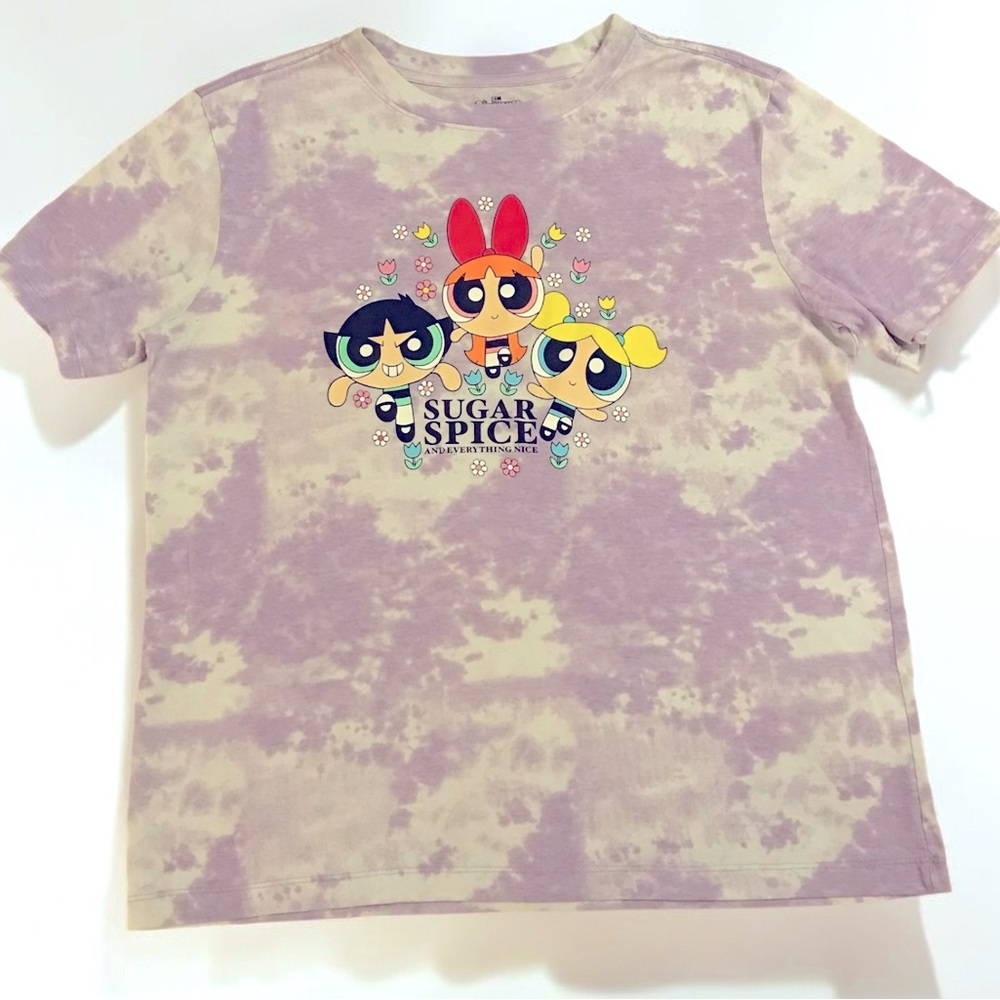 POWERPUFF Power Puff Cartoon Tie Dye‎ Tshirt XL